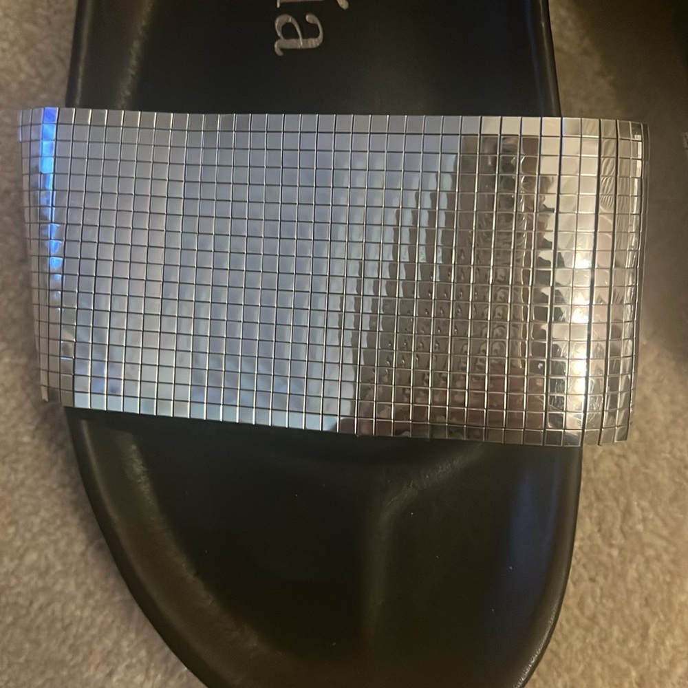 Nib Pedro Garcia Alice Slides In Silver Disco Ball - image 2